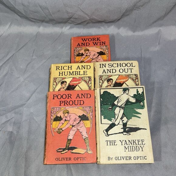 1910s Lot Of 5 Oliver Optic HC Books Yankee Middy Complete Edition Antique - Picture 2 of 7